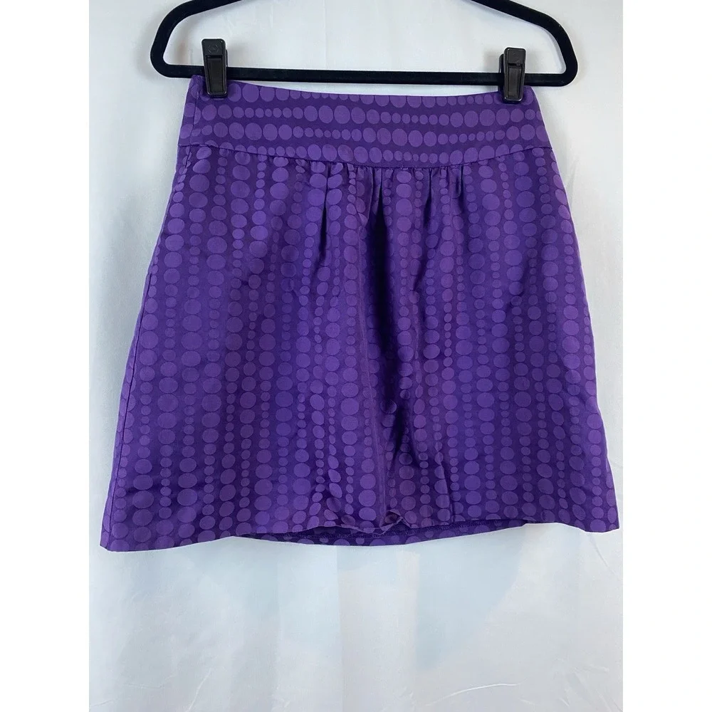 The Limited Size 2 Purple Dot‎ Mini Lined A Line Skirt